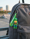 3D PVC Figure Keychain - Las Tortugas Ninja - Leonardo Holding Katanas