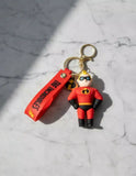 3D PVC Figure Keychain - Los Increibles Bob Parr - Mr Incredible Red Suit