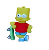 3D PVC Figure Keychain - The Simpsons - Bart Holding Skateboard