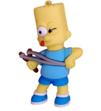 3D PVC Figure Keychain - The Simpsons - Bart With Slingshot