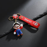3D PVC Figure Keychain - Mario -008 - Mario White Cap Raised Fist