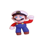 3D PVC Figure Keychain - Mario -008 - Mario White Cap Raised Fist