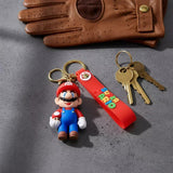 3D PVC Figure Keychain - Super Mario - Mario Holding Super Mushroom