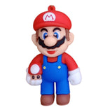 3D PVC Figure Keychain - Super Mario - Mario Holding Super Mushroom