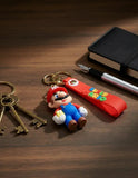 3D PVC Figure Keychain - Super Mario - Mario Holding Question Block