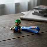 3D PVC Figure Keychain - Super Mario - Classic Luigi Sitting