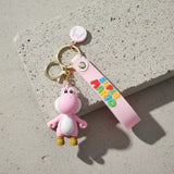 3D PVC Figure Keychain - Super Mario - Pink Yoshi