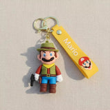 3D PVC Figure Keychain - Super Mario - Hunter Mario Holding Pistol