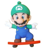 3D PVC Figure Keychain - Super Mario - Luigi On Skateboard