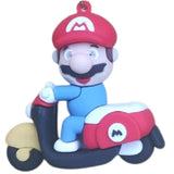 3D PVC Figure Keychain - Super Mario - Mario Riding Scooter