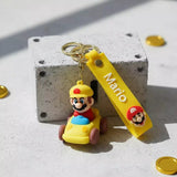 3D PVC Figure Keychain - Super Mario - Mario In Yellow Kart