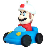 3D PVC Figure Keychain - Super Mario - Fire Mario In Kart