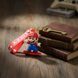 3D PVC Figure Keychain - Super Mario - Mario On Skateboard
