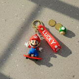 3D PVC Figure Keychain - Super Mario - Mario On Skateboard
