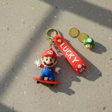 3D PVC Figure Keychain - Super Mario - Mario On Skateboard