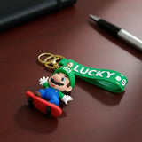 3D PVC Figure Keychain - Super Mario - Luigi On Skateboard Variant 2