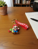 3D PVC Figure Keychain - Super Mario - Mario Super Mushroom With Yoshi