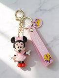 3D PVC Figure Keychain - Mickey and Friends - Minnie Mouse Pink Polka Dot Dress