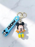 3D PVC Figure Keychain - Mickey and Friends - Mickey Baby Overalls Sitting