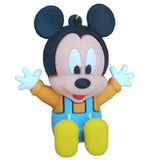 3D PVC Figure Keychain - Mickey and Friends - Mickey Baby Overalls Sitting