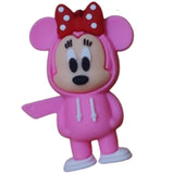 3D PVC Figure Keychain - Mickey and Friends - Minnie Mouse Pink Hoodie