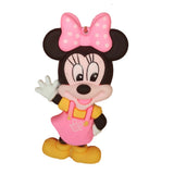 3D PVC Figure Keychain - Mickey and Friends - Minnie Pink Overalls Waving