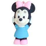 3D PVC Figure Keychain - Mickey and Friends - Minnie Mouse Blue Dress