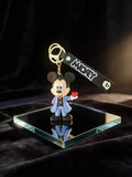 3D PVC Figure Keychain - Mickey and Friends - Mickey Blue Suit Holding Heart
