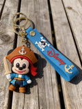 3D PVC Figure Keychain - Mickey and Friends - Mickey Pirate Holding Sword