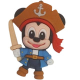3D PVC Figure Keychain - Mickey and Friends - Mickey Pirate Holding Sword