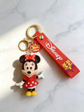 3D PVC Figure Keychain - Mickey and Friends - Minnie Mouse Red Dress