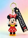 3D PVC Figure Keychain - Mickey and Friends - Minnie Mouse Winking Peace Signs