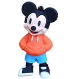 3D PVC Figure Keychain - Mickey and Friends - Mickey Orange Hoodie Pockets