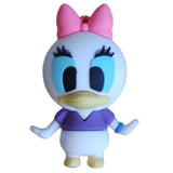 3D PVC Figure Keychain - Mickey and Friends - Chibi Daisy Duck Purple Top