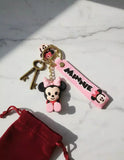 3D PVC Figure Keychain - Mickey and Friends - Minnie Sitting Pink Bow