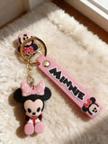 3D PVC Figure Keychain - Mickey and Friends - Minnie Sitting Pink Bow