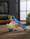 3D PVC Figure Keychain - Minions Thor - Minion Thor Winking Hammer