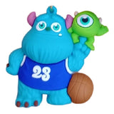 3D PVC Figure Keychain - Monster University - Sulley Mike Basketball Jersey