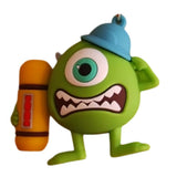 3D PVC Figure Keychain - Monster University - Mike Wazowski Scaring With Canister