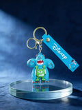 3D PVC Figure Keychain - Monsters Inc - Sulley Roaring Mike Scared