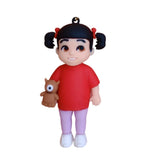 3D PVC Figure Keychain - Monsters Inc - Boo Holding Mike Toy Variant 2
