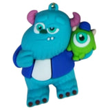 3D PVC Figure Keychain - Monsters Inc - Sulley Holding Mike Monsters U