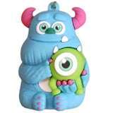 3D PVC Figure Keychain - Monsters Inc - Sulley Holding Mike