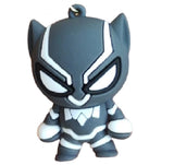 3D PVC Figure Keychain - Pantera Negra Superheroes - Chibi Black Panther Grey