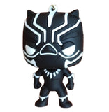 3D PVC Figure Keychain - Pantera Negra Superheroes - Chibi Black Panther