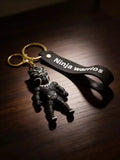 3D PVC Figure Keychain - Pantera Negra Superheroes - Black Panther Standing White Accents
