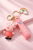 3D PVC Figure Keychain - Peppa Pig - Carrot On Head