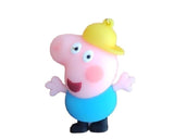 3D PVC Figure Keychain - Peppa Pig - George Pig Hard Hat