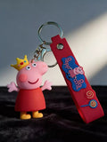 3D PVC Figure Keychain - Peppa Pig - Peppa Wearing Crown