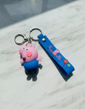 3D PVC Figure Keychain - Peppa Pig - George Pig Blue Outfit